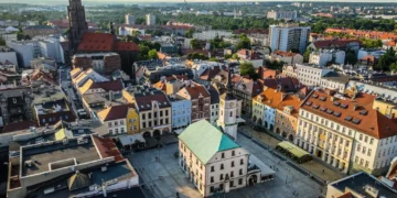 Gliwice z drona, rynek