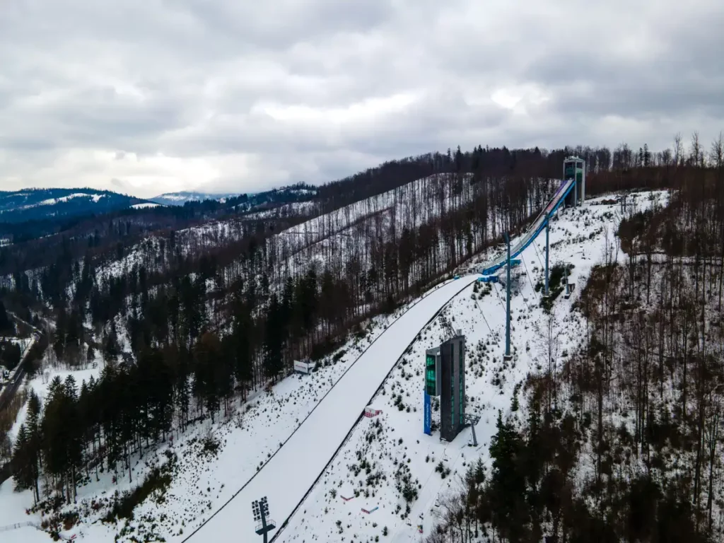 Skocznia narciarska "Malinka" im. Adama Małysza w Wiśle z drona
