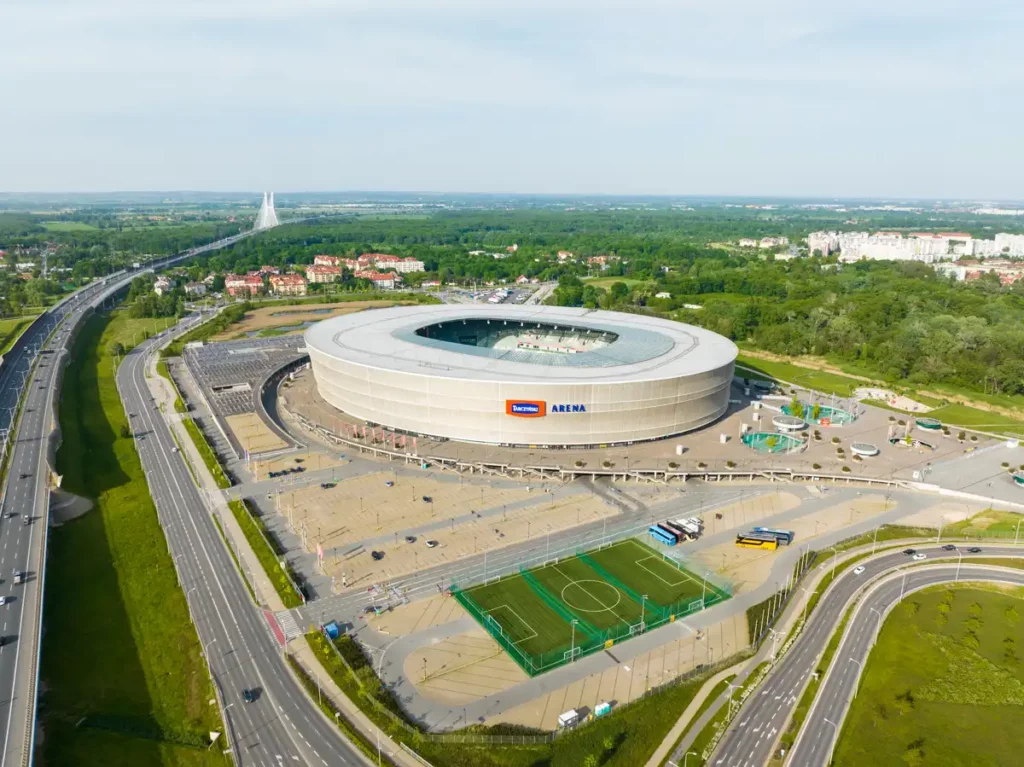 Stadion we Wrocławiu z drona